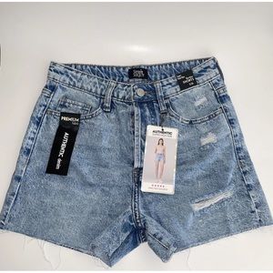 Simple Society Super high rise raw hem Jean shorts 3/26